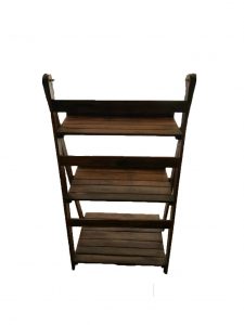 ชั้นไม้ ชั้นวางไม้สักเคลือบสีดำ พับได้ สไตล์ลอฟท์ Loft