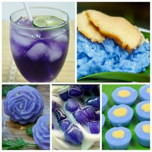 ผงดอกอัญชัญ ในอาหาร น้ำดอกอัญชัน ขนมผสมสีดอกอัญชัน