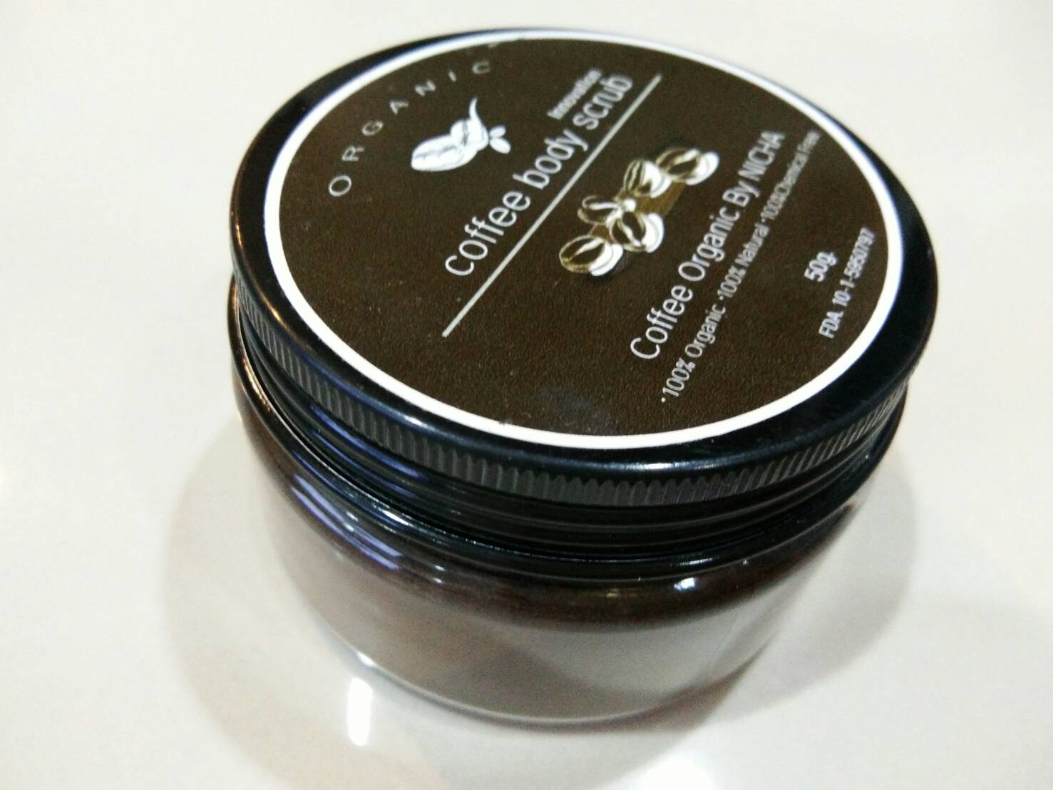 Coffee Body Scrub สครับกาแฟ กาแฟสมุนไพรขัดผิว ไม่ผสมสารเคมี ขัดผิว ผิวขาว ผิวกระจ่างใส ลดริ้วรอย 50g. Natural & Organic Products By NICHA
